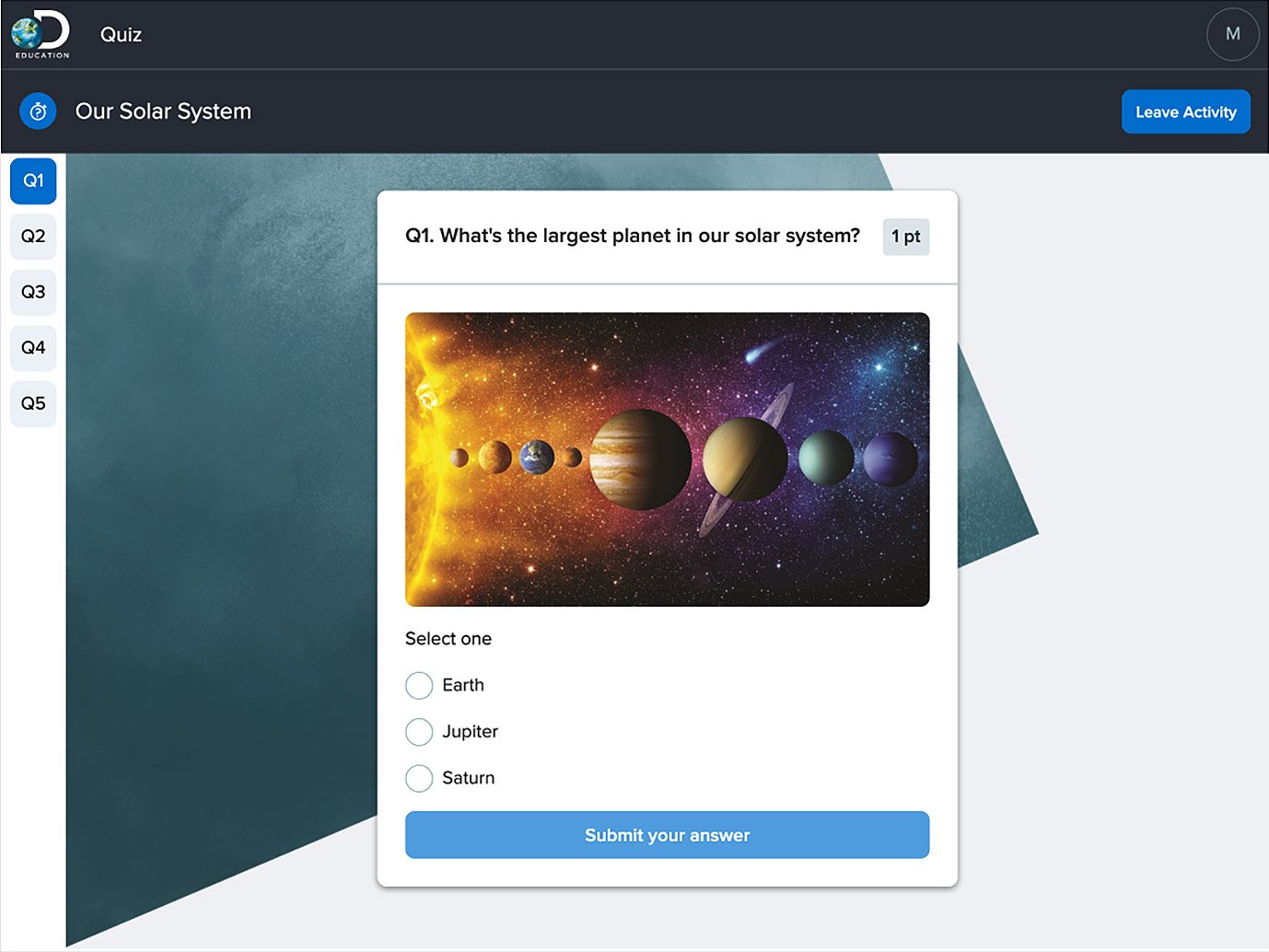 Screenshot of Standard Quiz