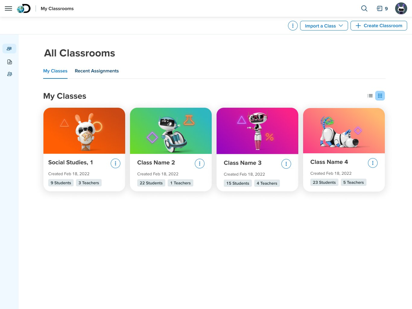 Screenshot of My Classroom