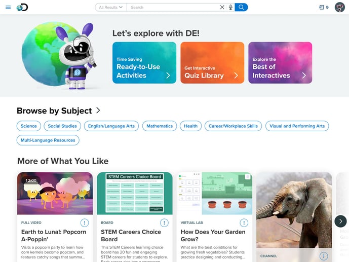 Learning Exploration Page K-12 Back to School Preparation | Discovery Education