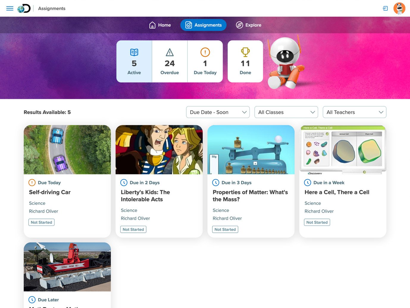 Screenshot of My Classroom